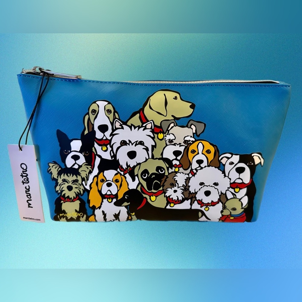 Marc Tetro “Dog Group” I Love My Dogs Cosmetic Bag NWT